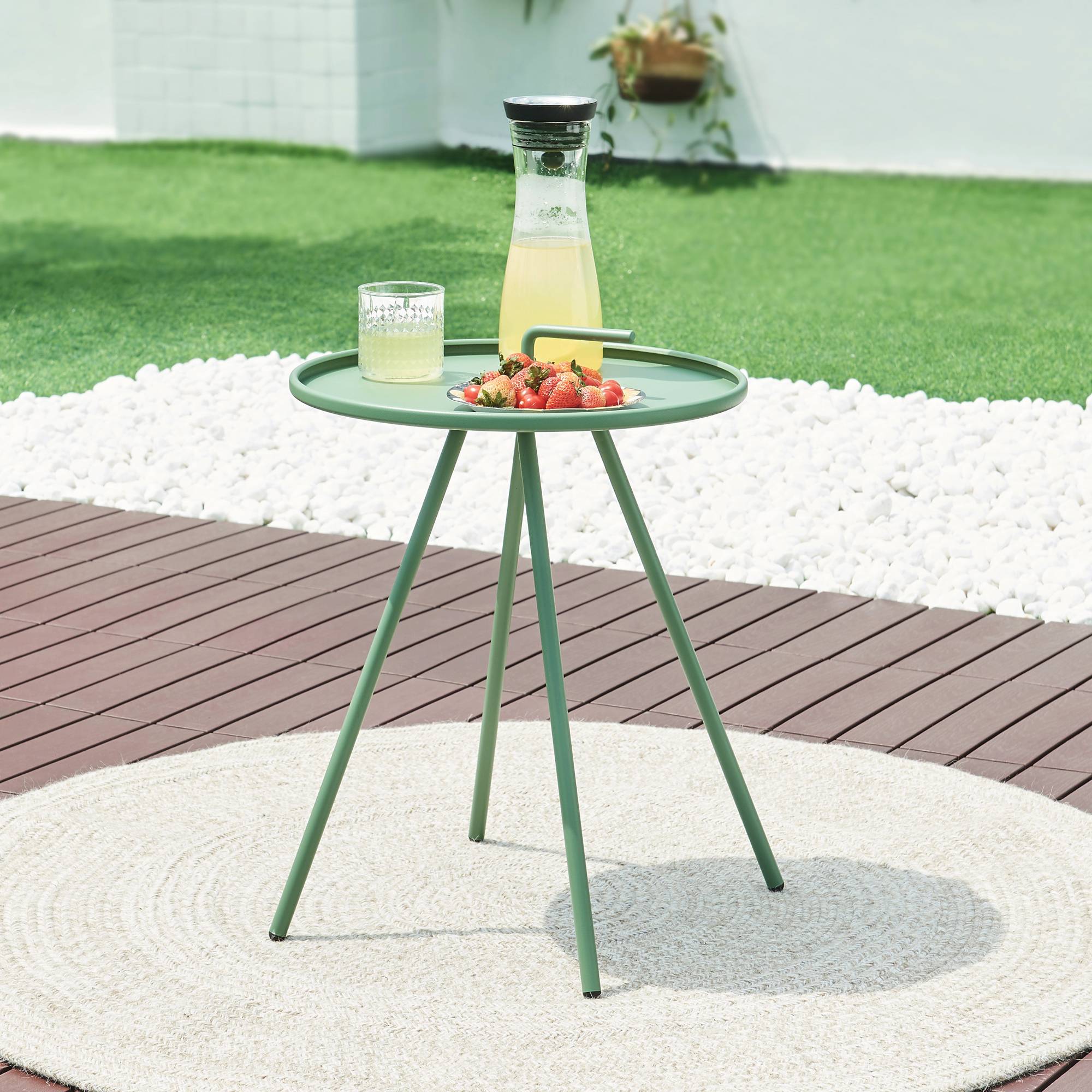 Table d'appoint de jardin Fosen acier 55 x 42 cm vert [en.casa] - Imagen 2
