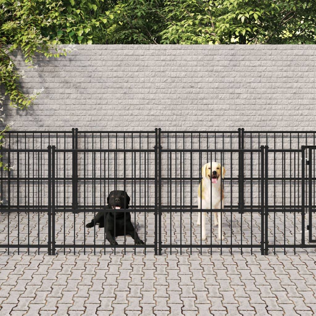 Vidaxl - Chenil d'extérieur pour chiens Acier 11,26 m² vidaXL 3124602 - Imagen 1