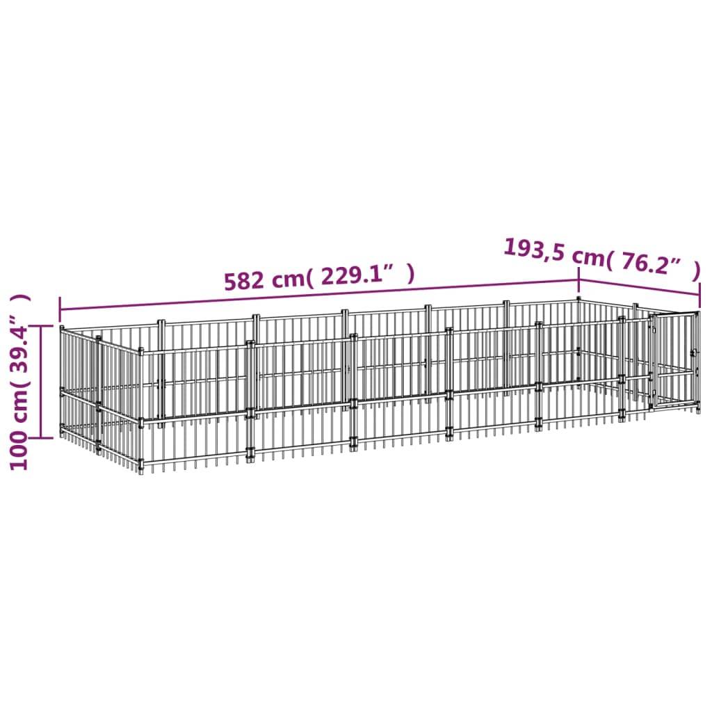 Vidaxl - Chenil d'extérieur pour chiens Acier 11,26 m² vidaXL 3124602 - Imagen 6