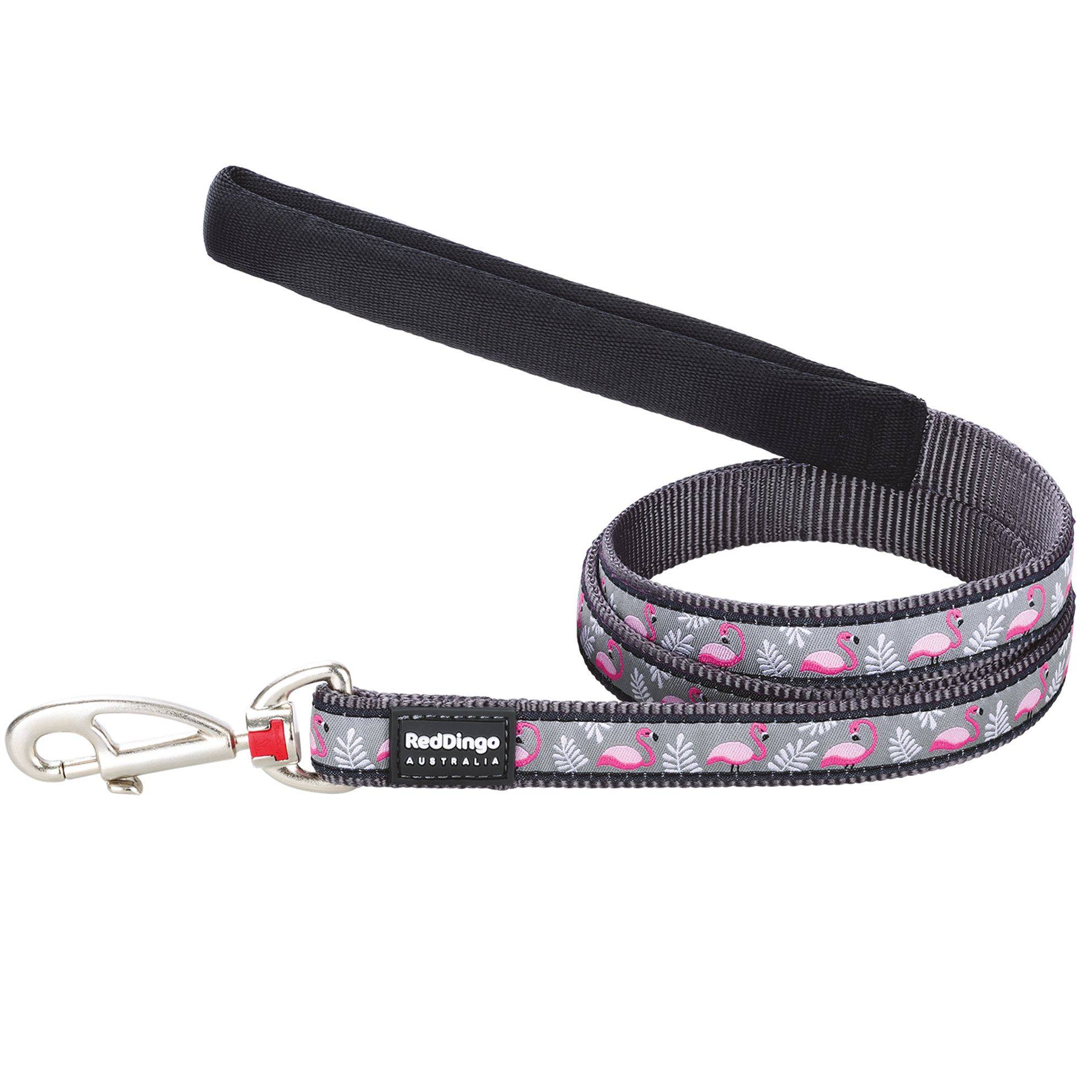 Laisse Red Dingo Fantaisie grise motifs flamants roses Taille : T1 RED DINGO