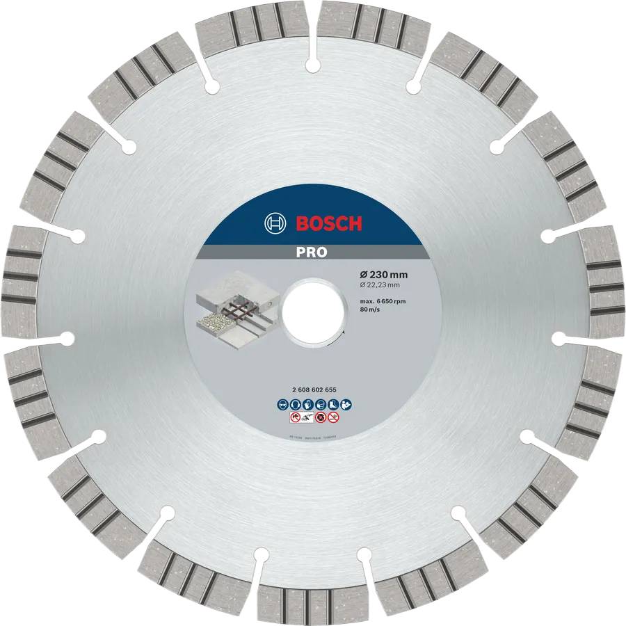 Bosch - Disque à tronçonner diamanté PRO Concrete 230x22,23x2,4x15mm BOSCH 2608602655 - Image 1