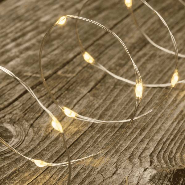 Lotti - Guirlande lumineuse argentée 37m 500 Micro LED gouttes blanc chaud 8 jeux de lumière mémoire fil métal IP44 Lotti - Imagen 5