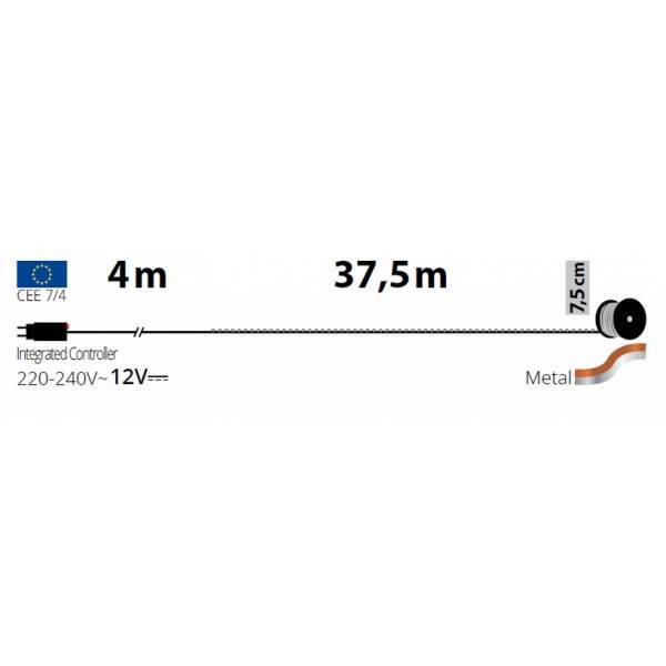 Lotti - Guirlande lumineuse argentée 37m 500 Micro LED gouttes blanc chaud 8 jeux de lumière mémoire fil métal IP44 Lotti - Imagen 2