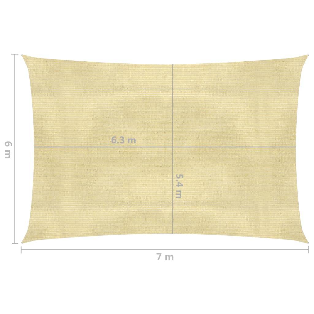 Helloshop26 - Voile d'ombrage 160 g/m² 6 x 7 m pehd beige - Imagen 6