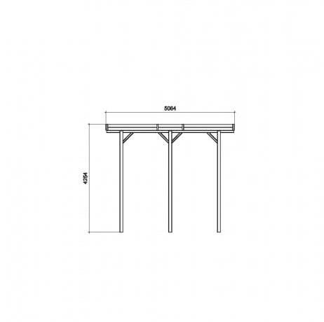 Carport base 5x5 H 4m, Ancrage A enfoncer, Panneaux de toit Pvc - Imagen 3