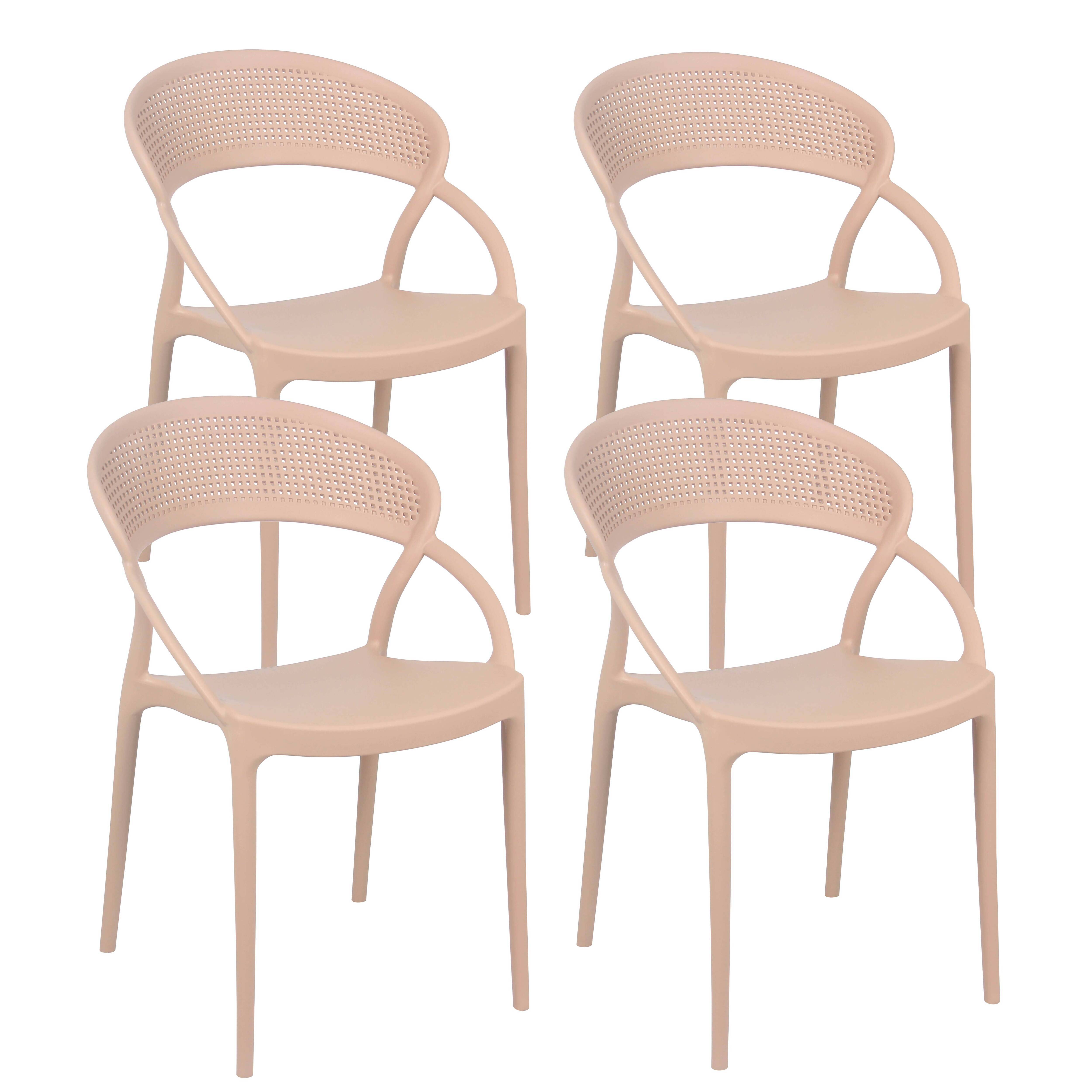 Oviala - Lot de 4 chaises de terrasse roses Madrid - Oviala - Imagen 1