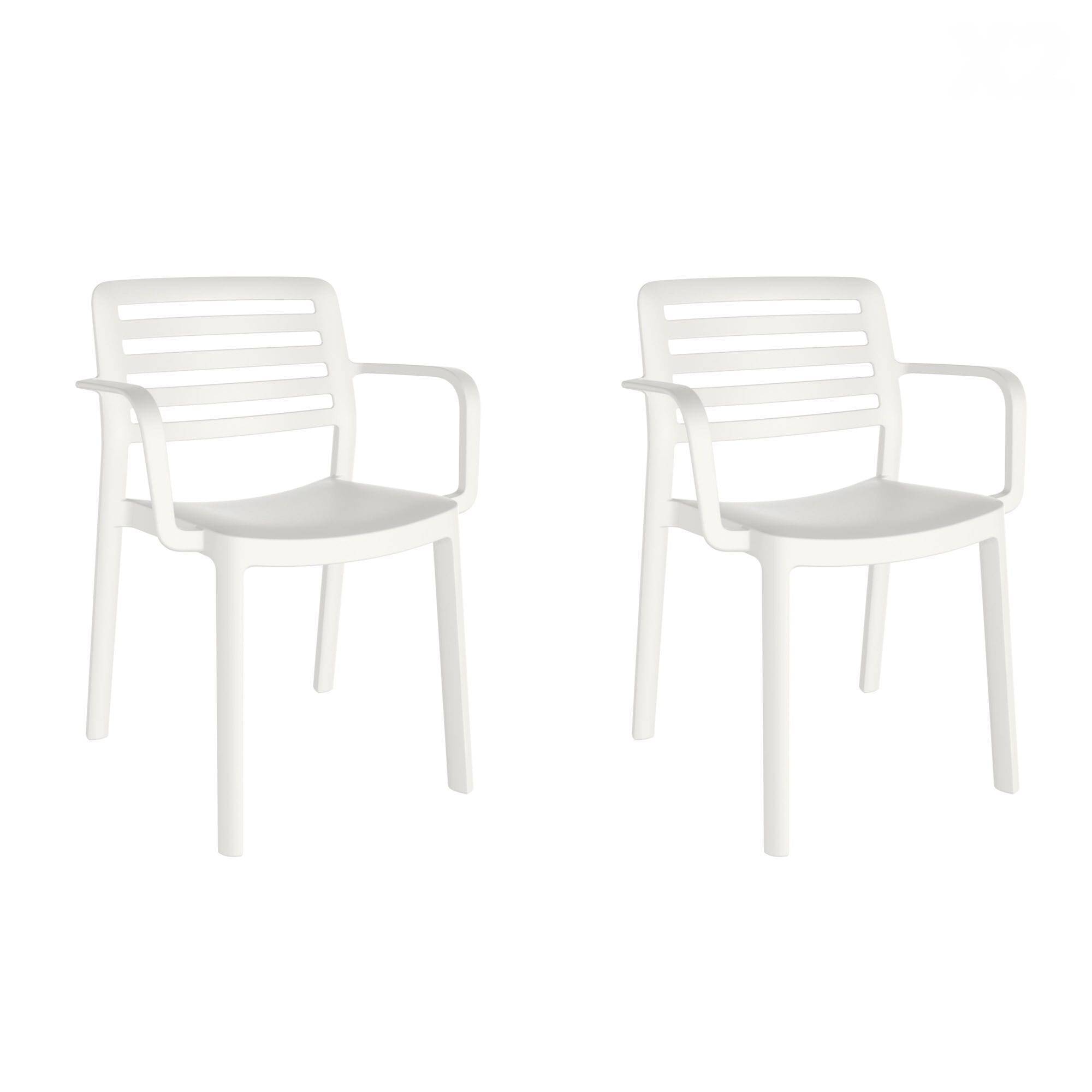Garbar - Fauteuils Wind garbar plastique blanc (Lot de 2) - Image 1