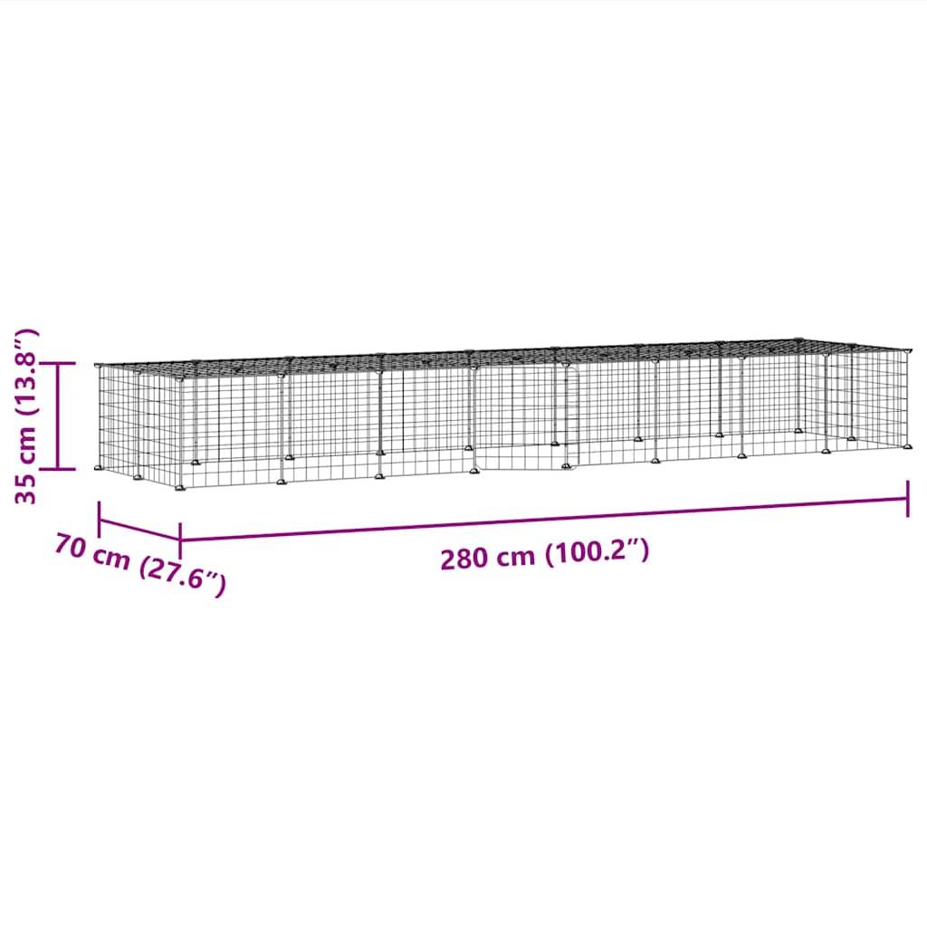 Vidaxl - Cage animaux de compagnie à 36 panneaux et porte Noir 280x70x35 cm vidaXL 3114057 - Imagen 2