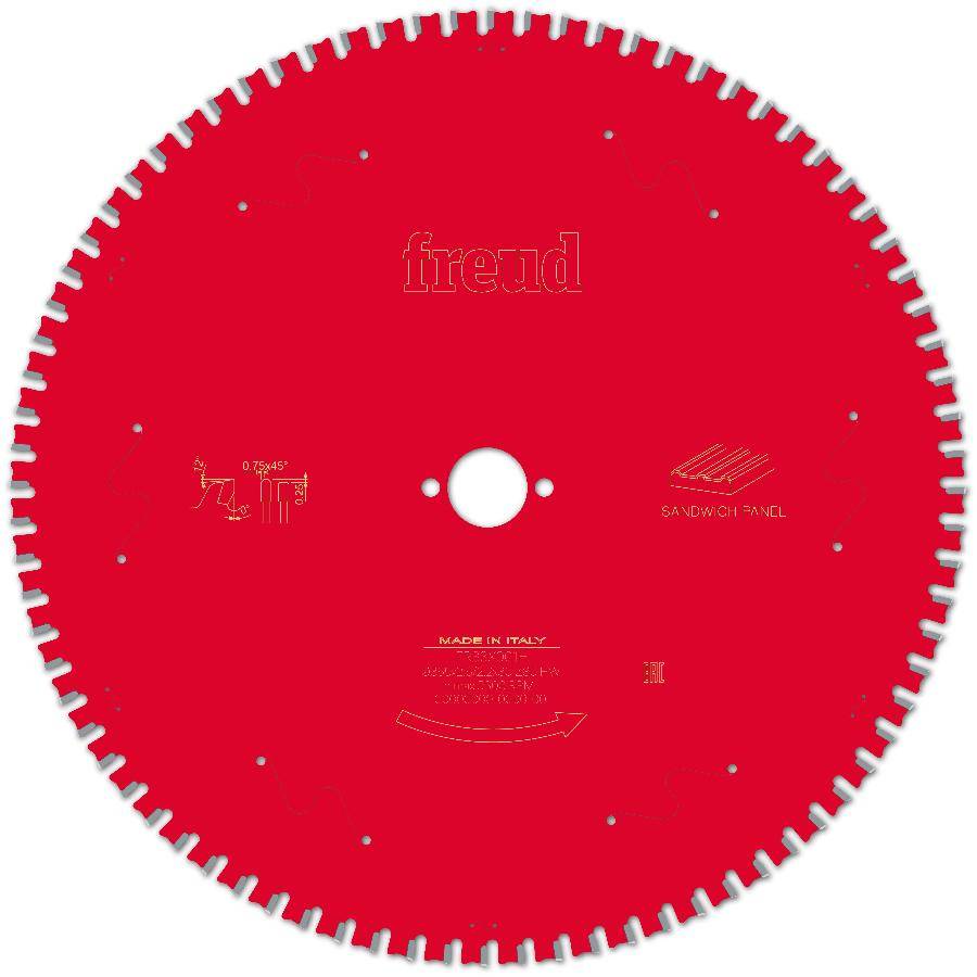 Lame pour scie circulaire portative FREUD - Ø355 2,6/2,2 AL30 Z80 TPB 0° - F03FS09862 -FR33X001H - Imagen 2