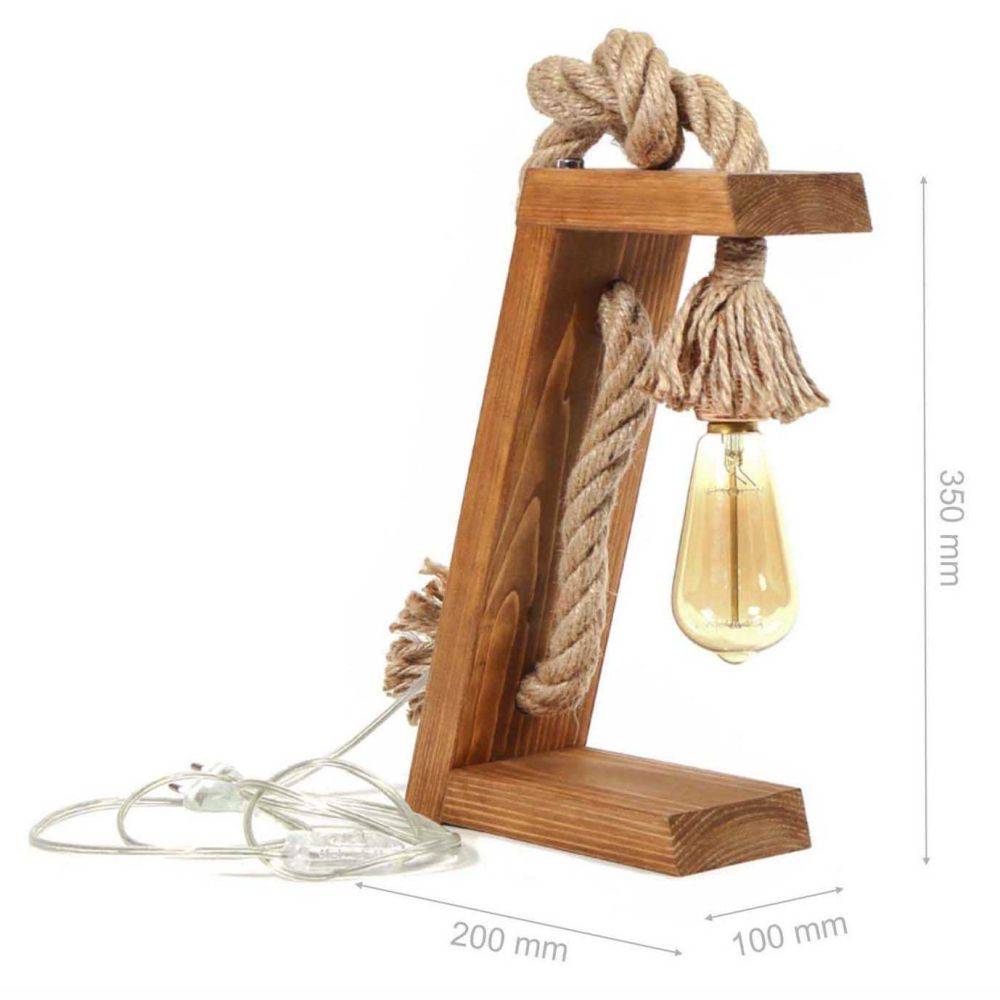 Hanah Home - Lampe à poser en sapin et jute Kitt - Imagen 3
