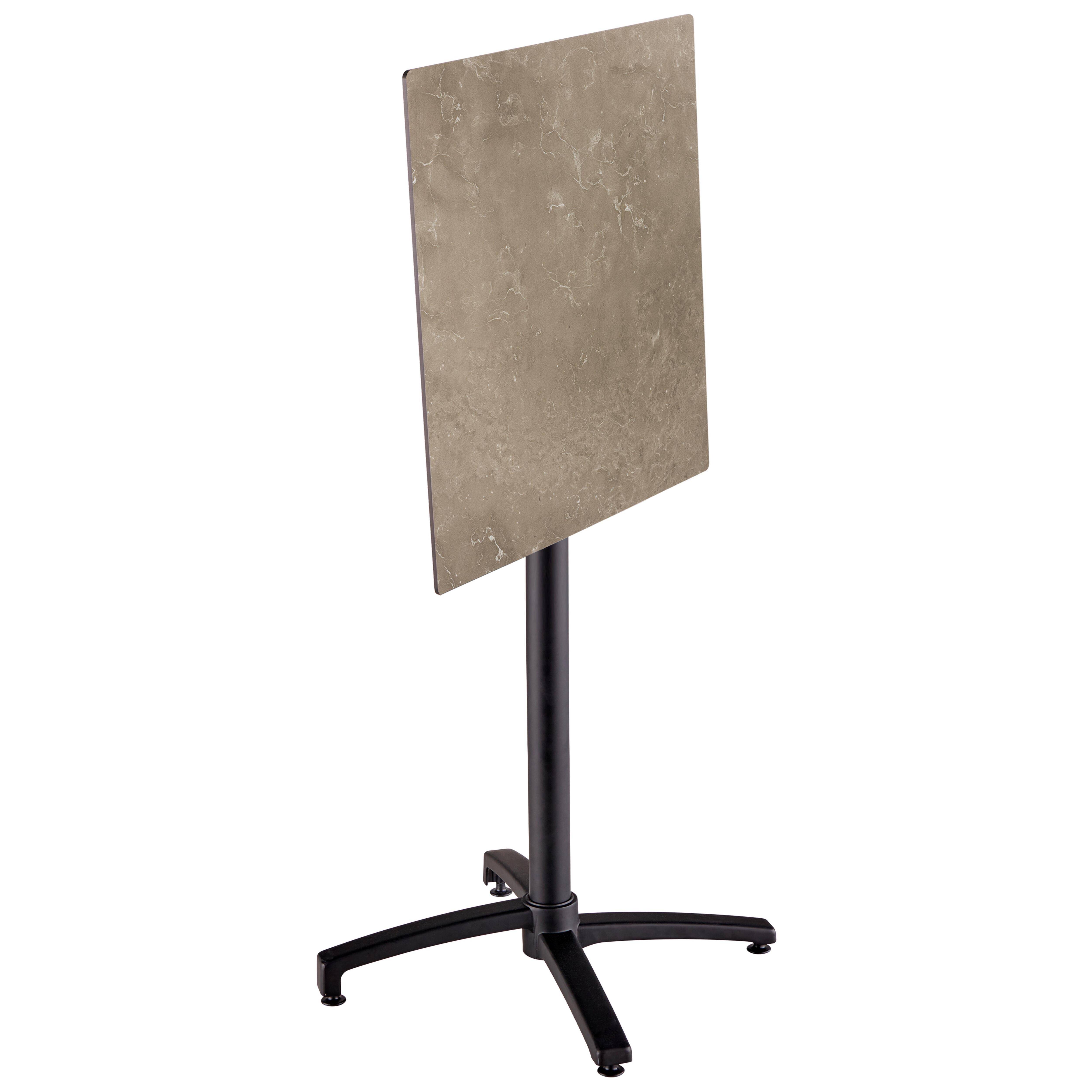 Oviala - Table haute de terrasse carrée stratifié marbre beige Opéra - Oviala - Imagen 2