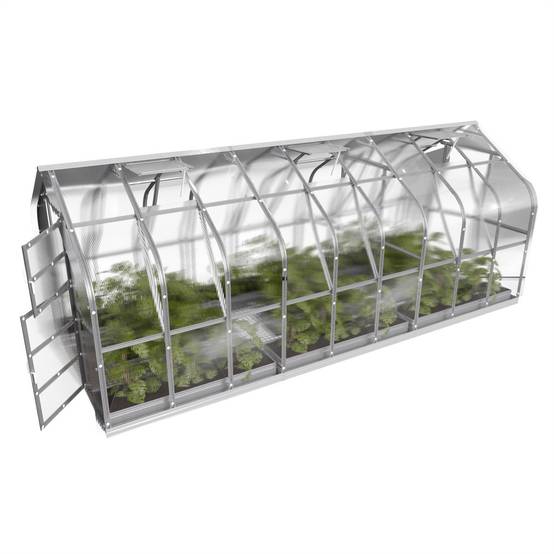 KLASIKA GREENHOUSES - Serre KLASIKA Standard 15m2, 2,5m x 6m, 4 mm avec revêtement en polycarbonate (Avec 3 toits ouvrants automatiques) - Image 6