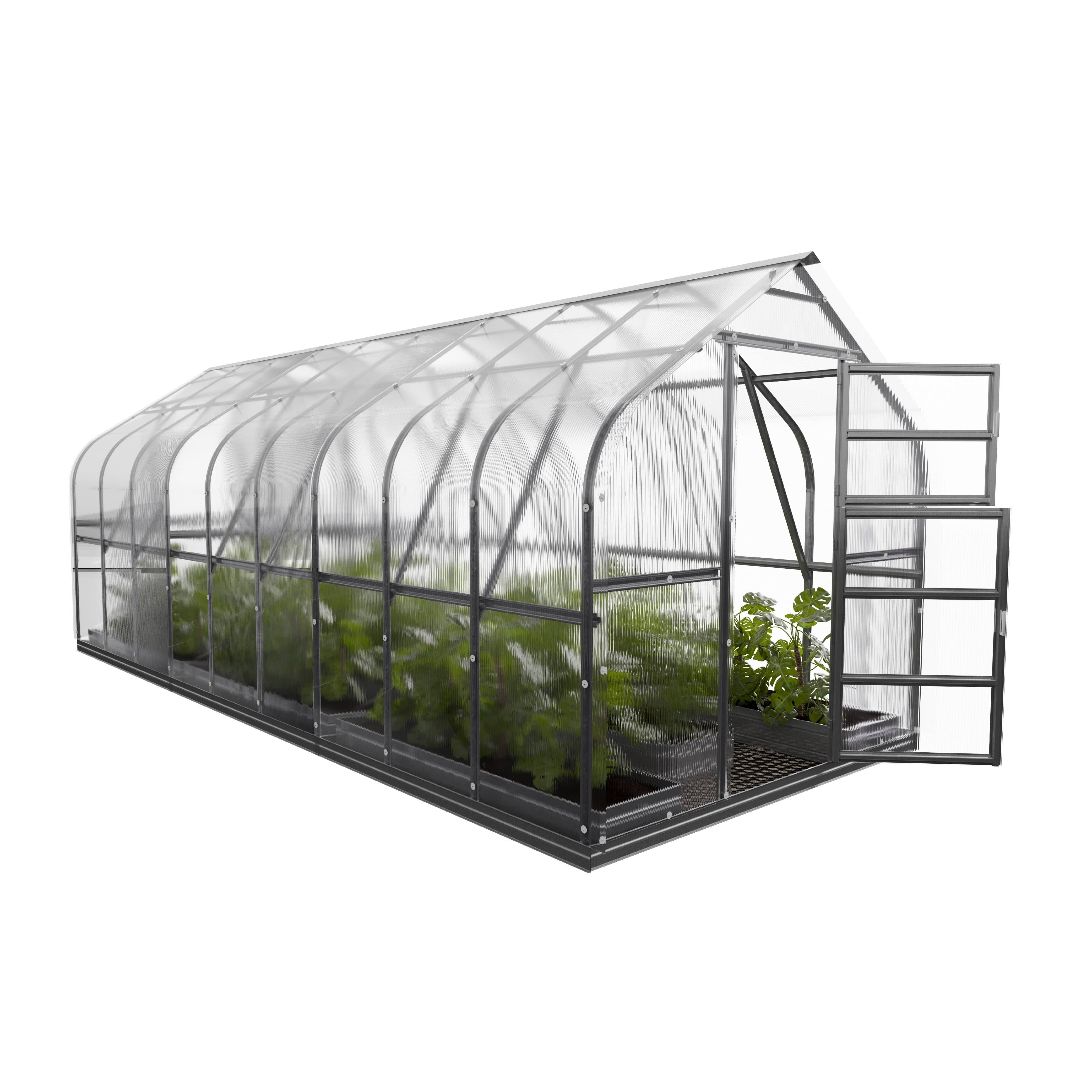 KLASIKA GREENHOUSES - Serre KLASIKA Standard 15m2, 2,5m x 6m, 4 mm avec revêtement en polycarbonate (Avec 3 toits ouvrants automatiques) - Image 3