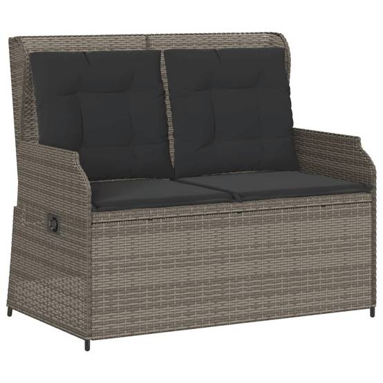 Ensemble de jardin 3 pcs avec bancs relax et table carrée 110x110 cm gris – ComfortXL Outdoor Living - Image 3