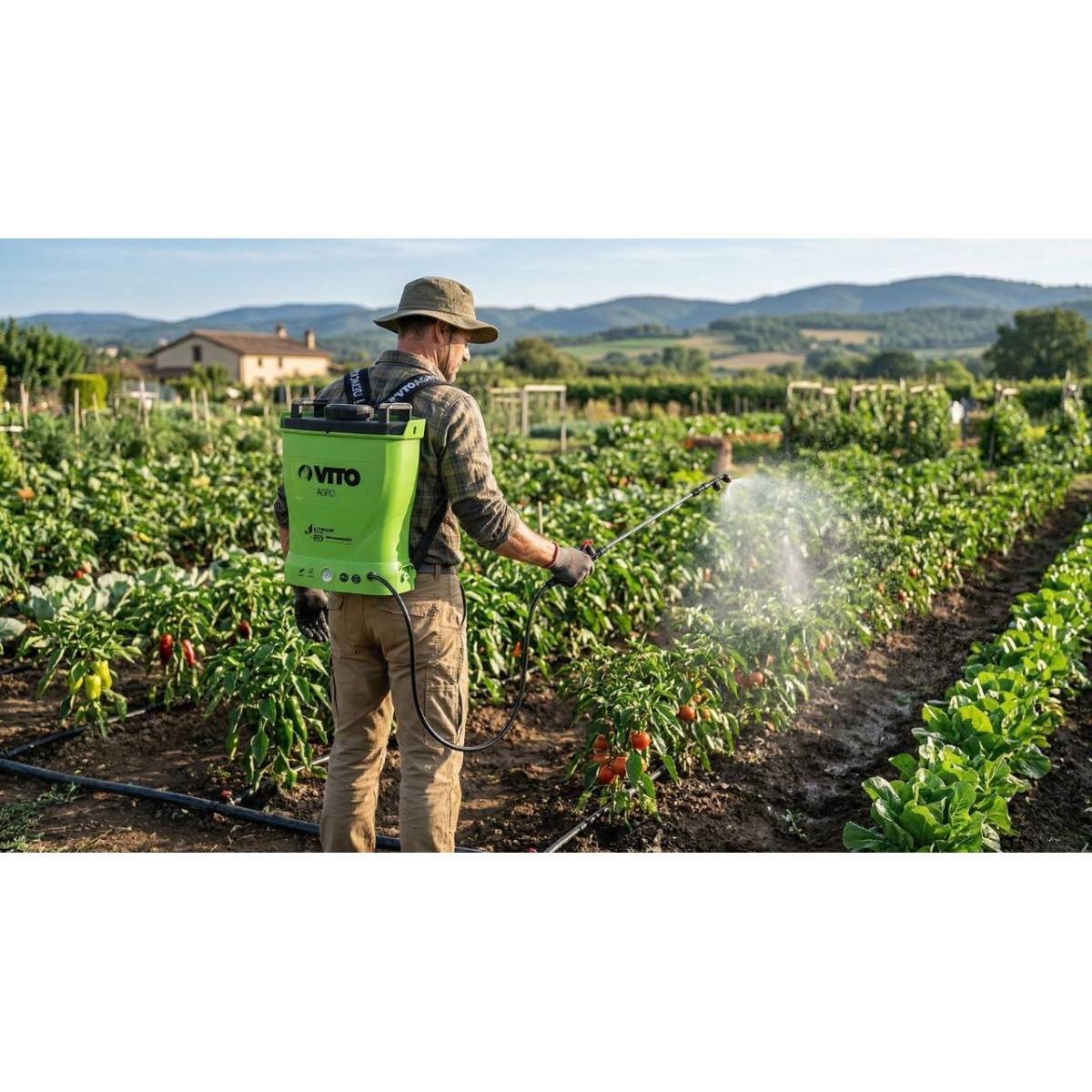 Pulvérisateur Electrique à Batterie Lithium 12V/8AH 16L 6 bars Chargeur Végetaux jardin toitures VITO - Imagen 2