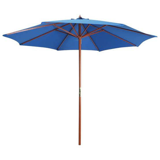 Helloshop26 - Parasol mobilier de jardin avec mât en bois 300 x 258 cm bleu - Imagen 1