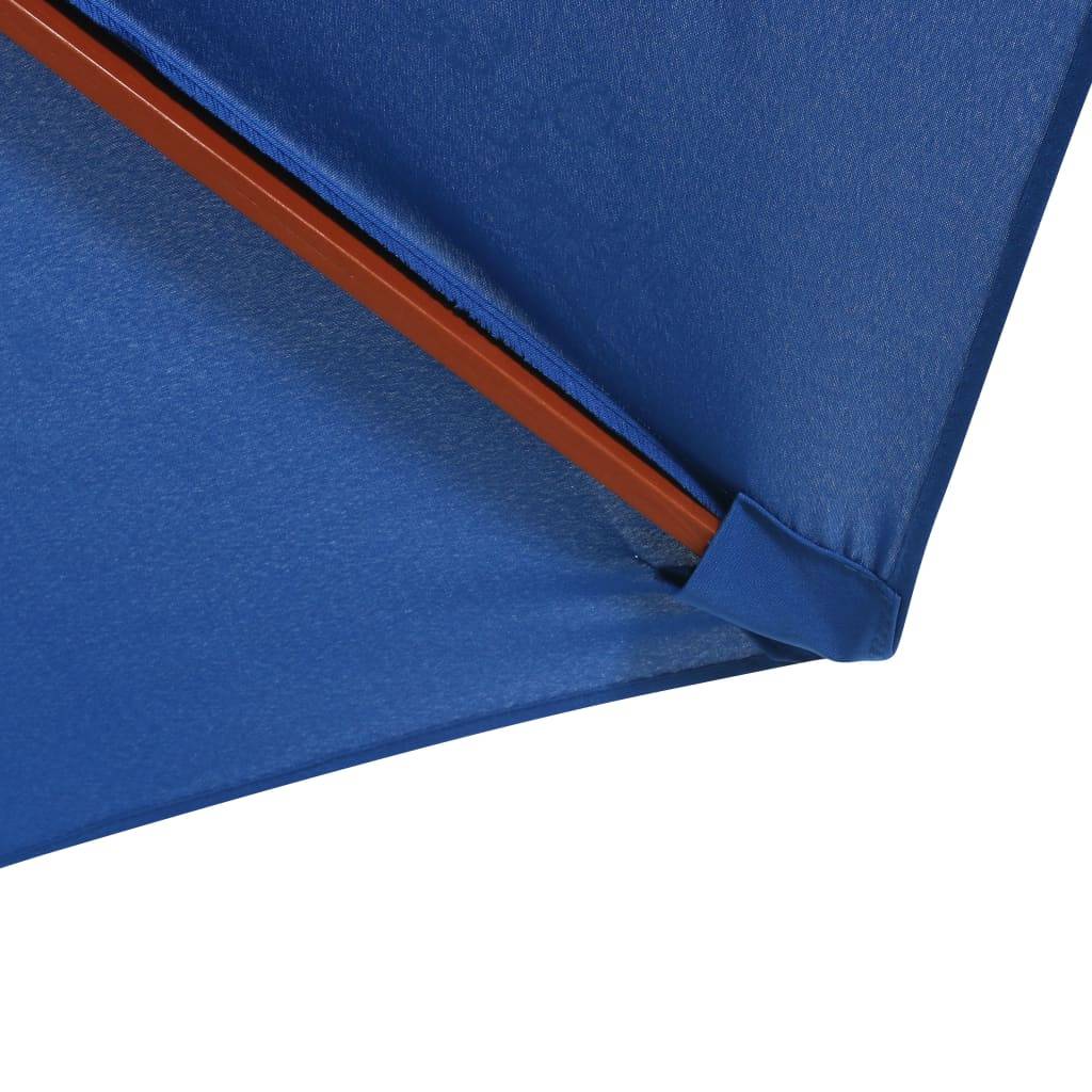 Helloshop26 - Parasol mobilier de jardin avec mât en bois 300 x 258 cm bleu - Imagen 3