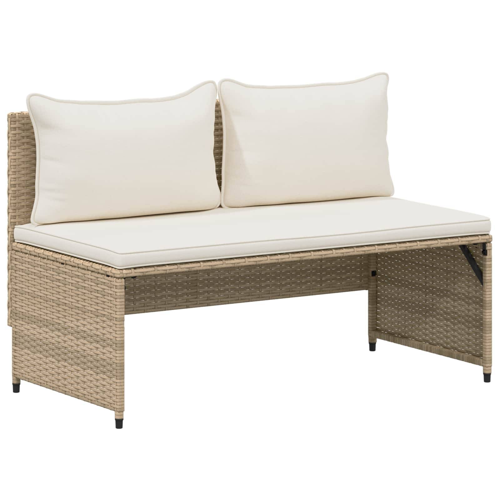Ensemble de canapés de jardin résine tressée beige et blanc crème 110 x 57 x 73 cm - PANGIVO - Image 4