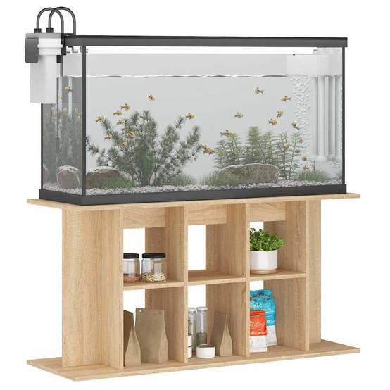 Meuble pour Aquarium Bois d'Ingénierie pour Salon avec Rangement 120x40x60 cm Chêne - ComfortXL Outdoor Living - Image 3