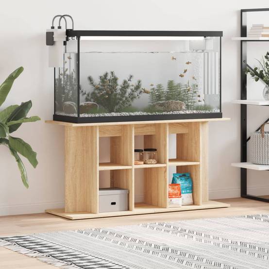 Meuble pour Aquarium Bois d'Ingénierie pour Salon avec Rangement 120x40x60 cm Chêne - ComfortXL Outdoor Living - Image 1