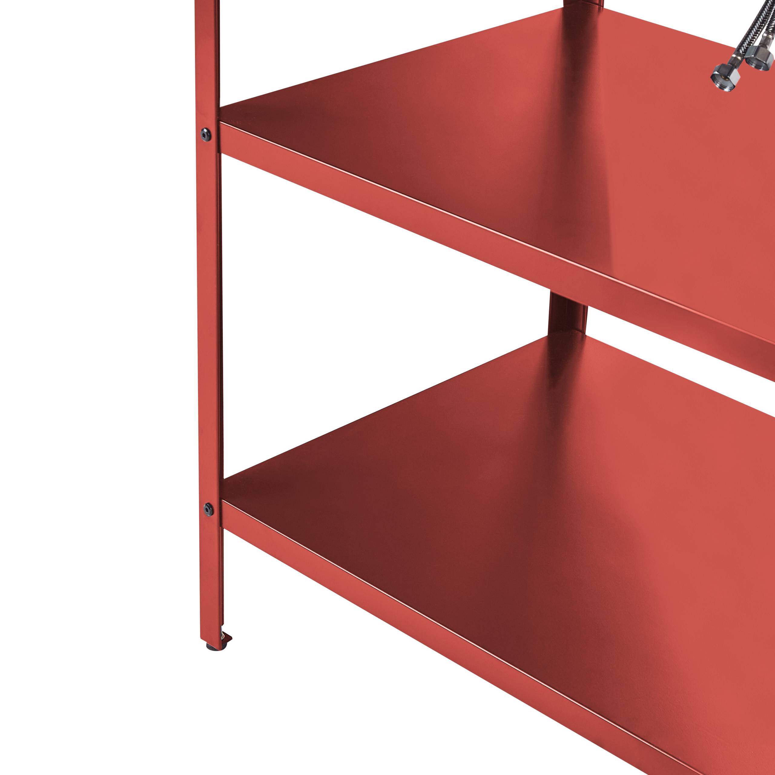 Beliani - Cuisine de jardin Acier Rouge VILAMA - 80x50x90- Beliani - Image 7