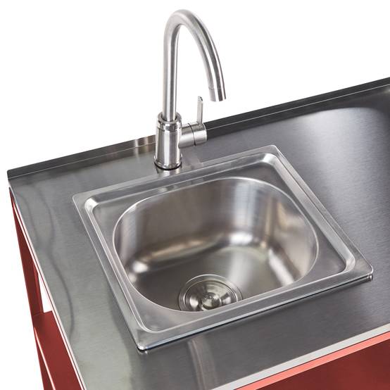 Beliani - Cuisine de jardin Acier Rouge VILAMA - 80x50x90- Beliani - Image 6
