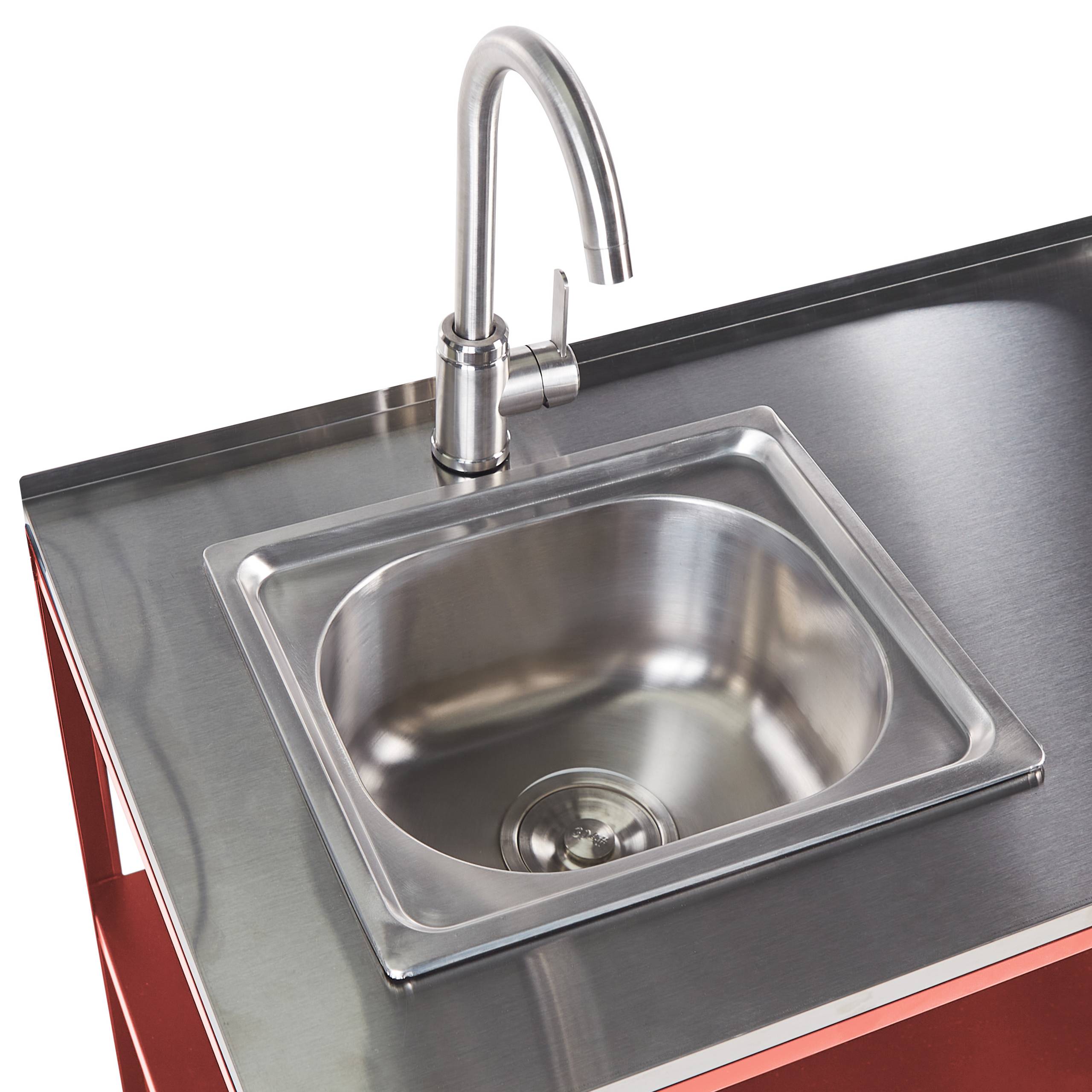 Beliani - Cuisine de jardin Acier Rouge VILAMA - 80x50x90- Beliani - Image 6