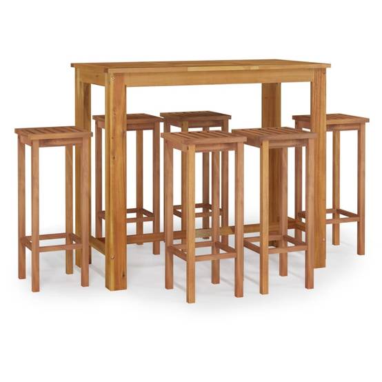Vidaxl - Ensemble de bar de jardin 7 pcs bois d'acacia solide vidaXL 3154393 - Image 2