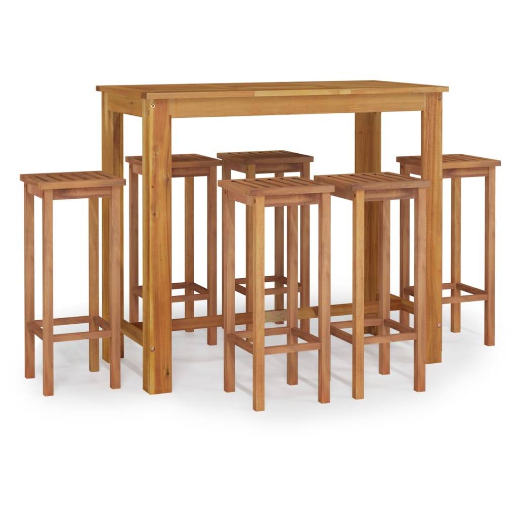 Vidaxl - Ensemble de bar de jardin 7 pcs bois d'acacia solide vidaXL 3154393 - Image 2