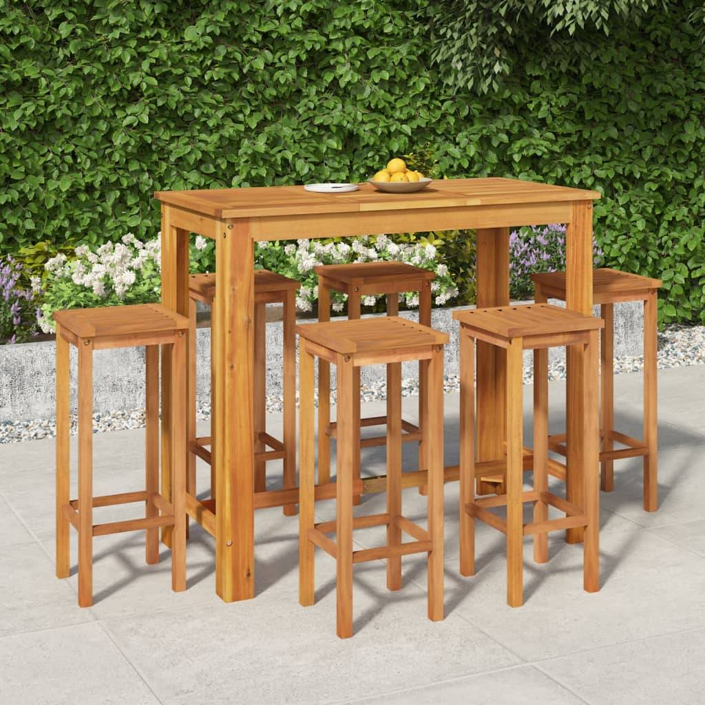 Vidaxl - Ensemble de bar de jardin 7 pcs bois d'acacia solide vidaXL 3154393 - Image 1