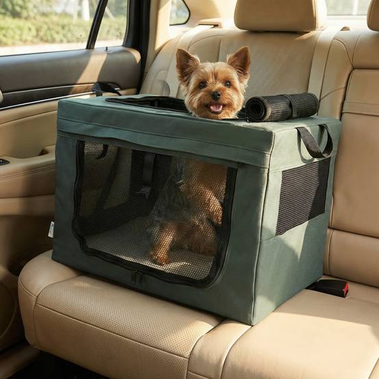 Sac de transport chat chien acier et Oxford voyage serein coussin inclus gris - ComfortXL Outdoor Living - Image 3