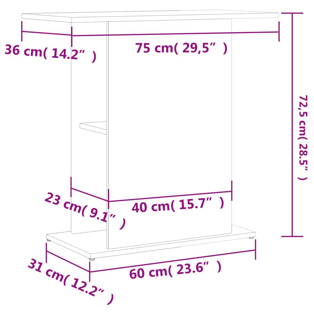 Support Aquarium Bois Ingénierie avec Étagères de Rangement 75x36x72,5 cm Blanc - ComfortXL Outdoor Living - Image 8