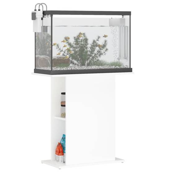 Support Aquarium Bois Ingénierie avec Étagères de Rangement 75x36x72,5 cm Blanc - ComfortXL Outdoor Living - Image 3