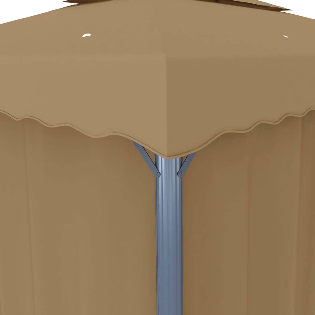 Tonnelle de Réception Aluminium Rideaux et Moustiquaires Double Toit pour Jardin Taupe 4x3 m – ComfortXL Outdoor Living - Image 6