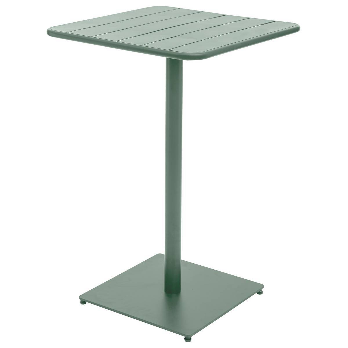 Hesperide - Table haute de jardin "Phuket" vert olive 2 places en acier traité époxy Hespéride - Imagen 2