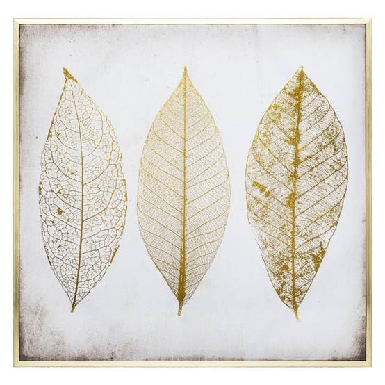 Toile imprimée Feuilles Dorées encadrée Atmosphera - Image 1