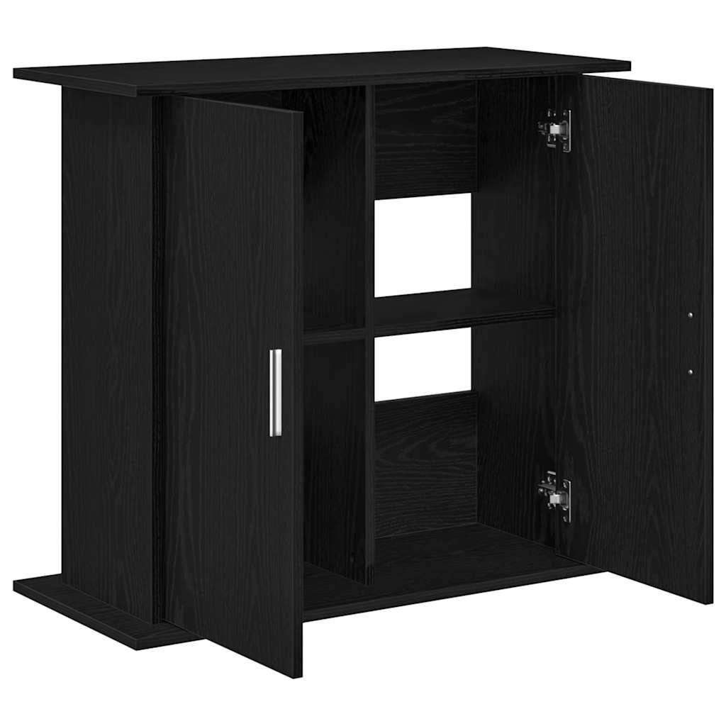 Armoire d'aquarium Chêne Noir avec 4 Compartiments à Portes 81x36x73 cm - ComfortXL Outdoor Living - Image 8