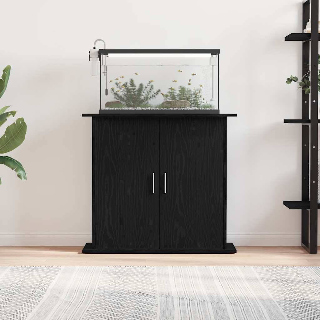 Armoire d'aquarium Chêne Noir avec 4 Compartiments à Portes 81x36x73 cm - ComfortXL Outdoor Living - Image 3
