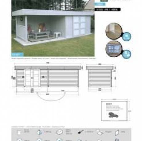 Abri de jardin ARHUS en bois 7,65 m², Plancher Non - Imagen 6
