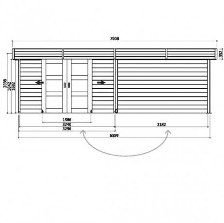 Abri de jardin ARHUS en bois 7,65 m², Plancher Non - Imagen 3