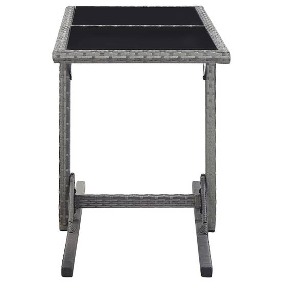 Salon de Jardin 2 Personnes Chaises Empilables en Résine Grise et Verre – ComfortXL Outdoor Living - Image 10