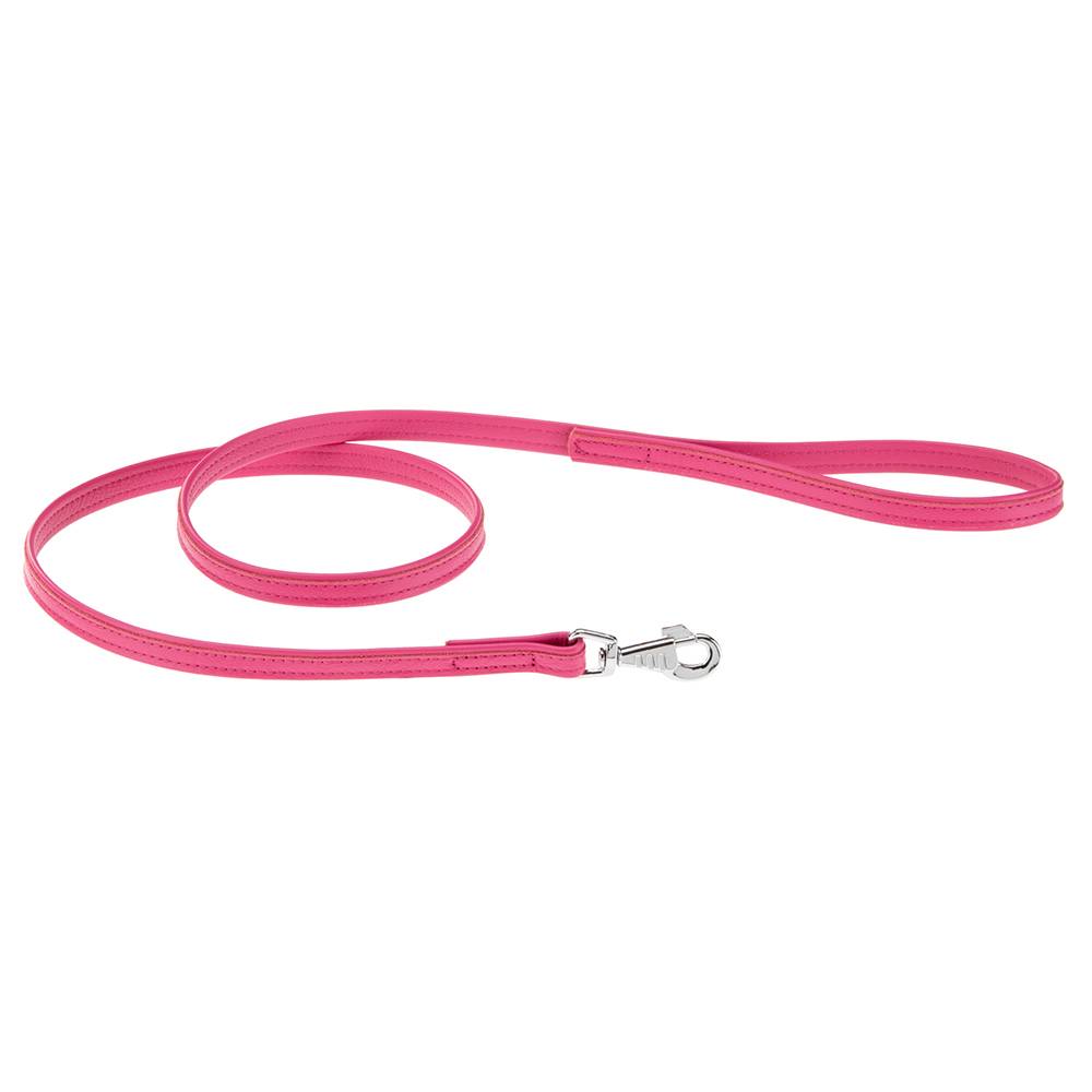 Ferplast - Laisse pour Chiens VOGUE G15/120, Cuir Véritable, Mousqueton en Métal, Rose