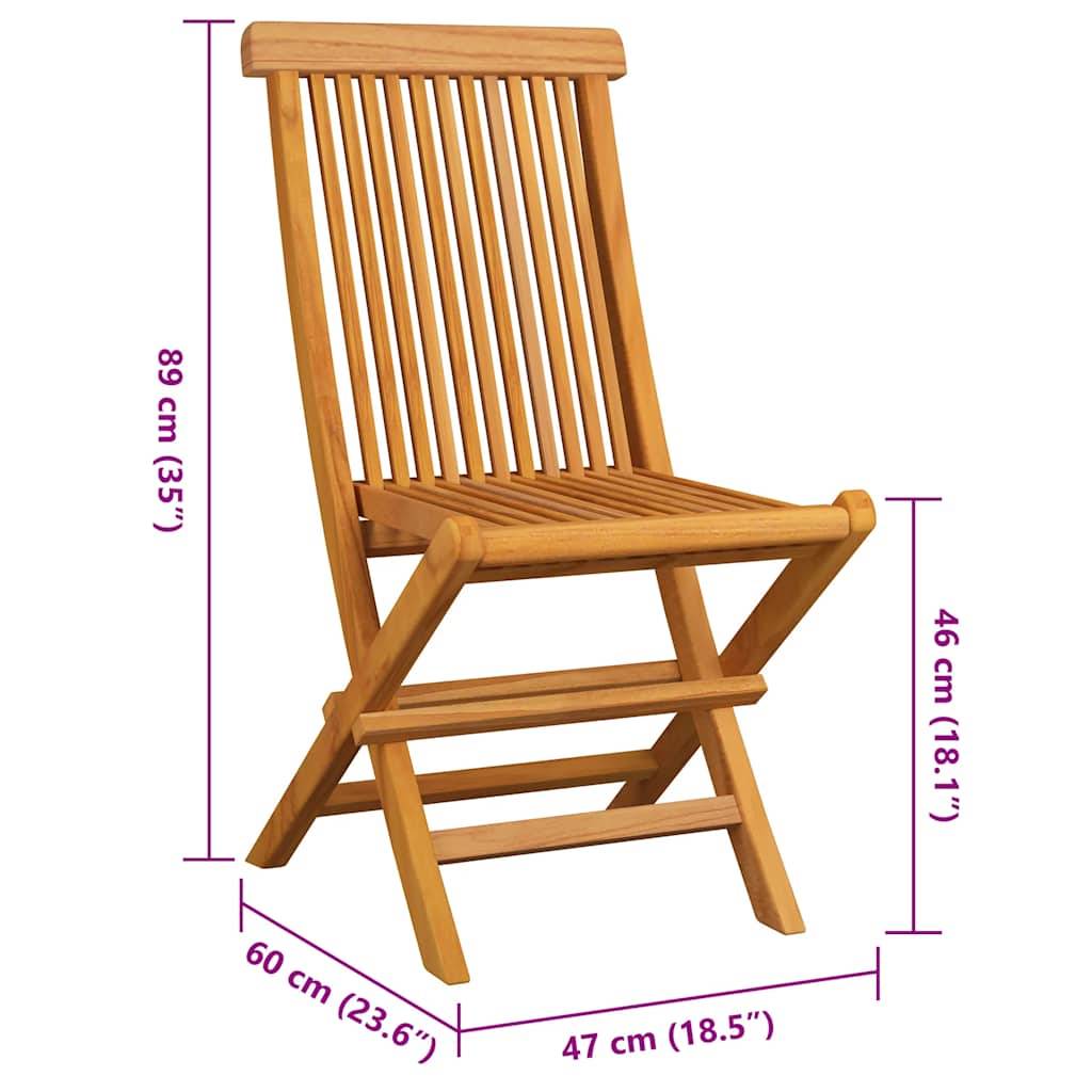 Vidaxl - Chaises pliantes avec coussins gris, 6 pièces, en teck massif vidaXL 3065591 - Imagen 3