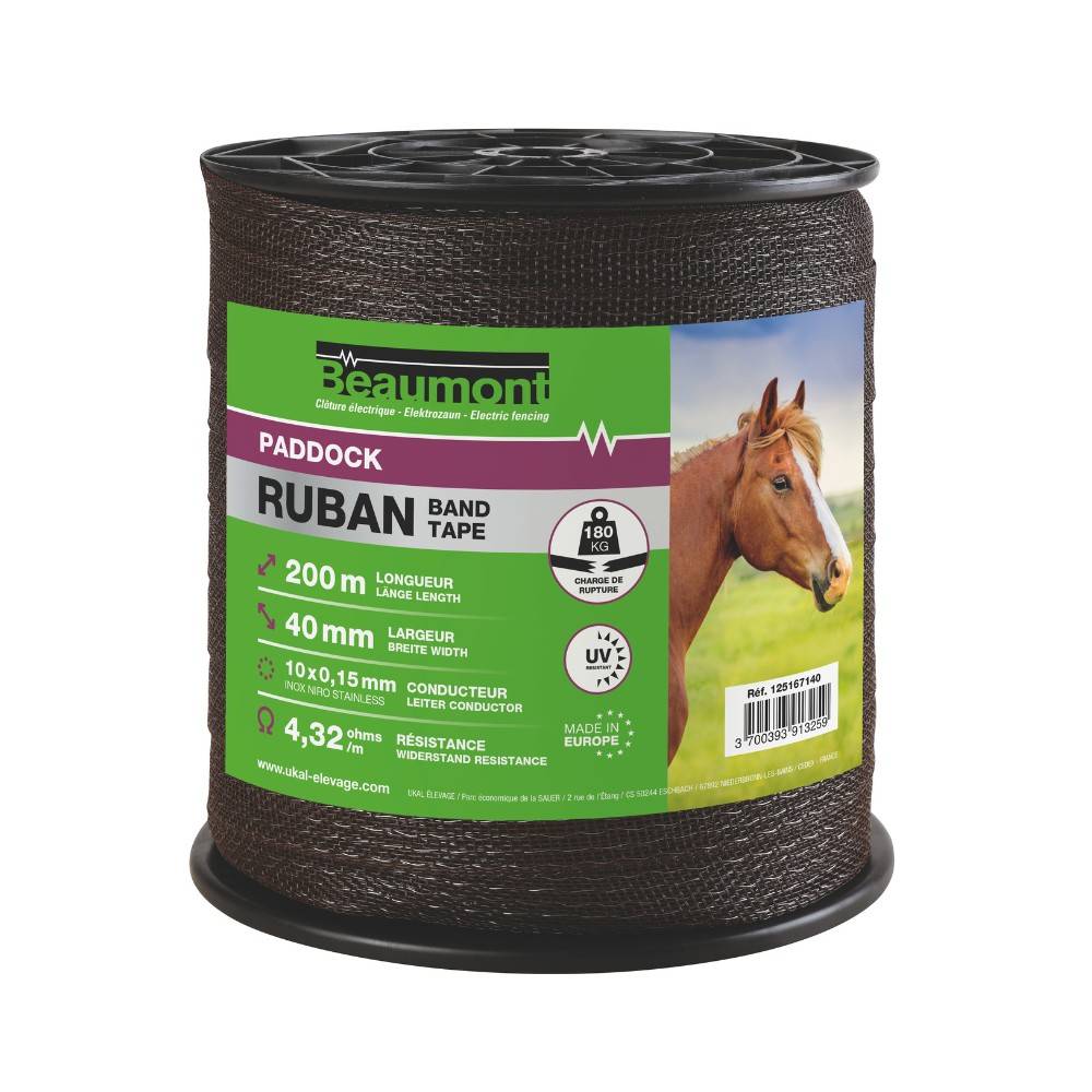 Beaumont - Ruban marron 40 mm / 200 m PADDOCK