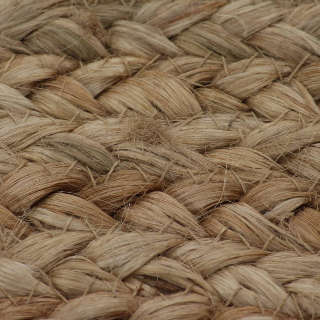 Tapis Rond Jute Tressé Artisanal Décoration Bohème pour Salon Chambre Naturel 120 cm – ComfortXL Outdoor Living - Image 5