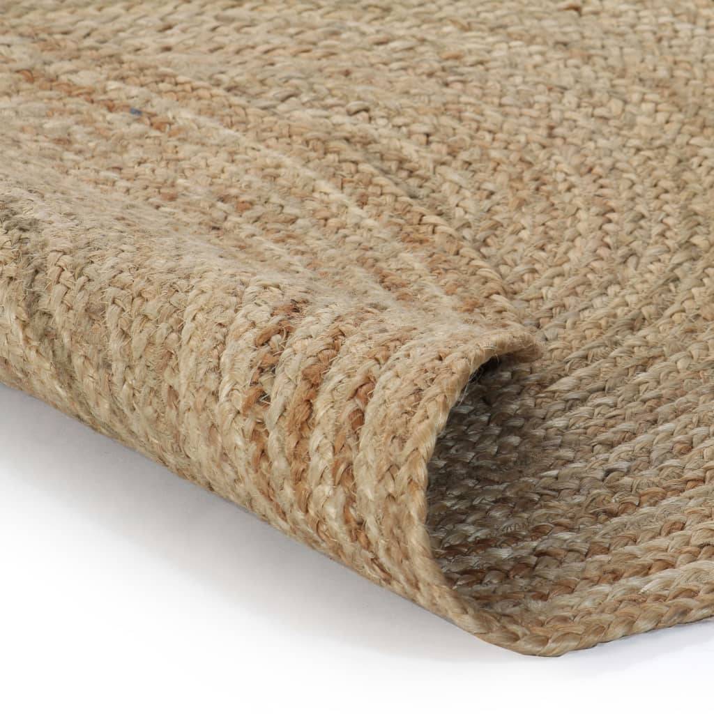 Tapis Rond Jute Tressé Artisanal Décoration Bohème pour Salon Chambre Naturel 120 cm – ComfortXL Outdoor Living - Image 2