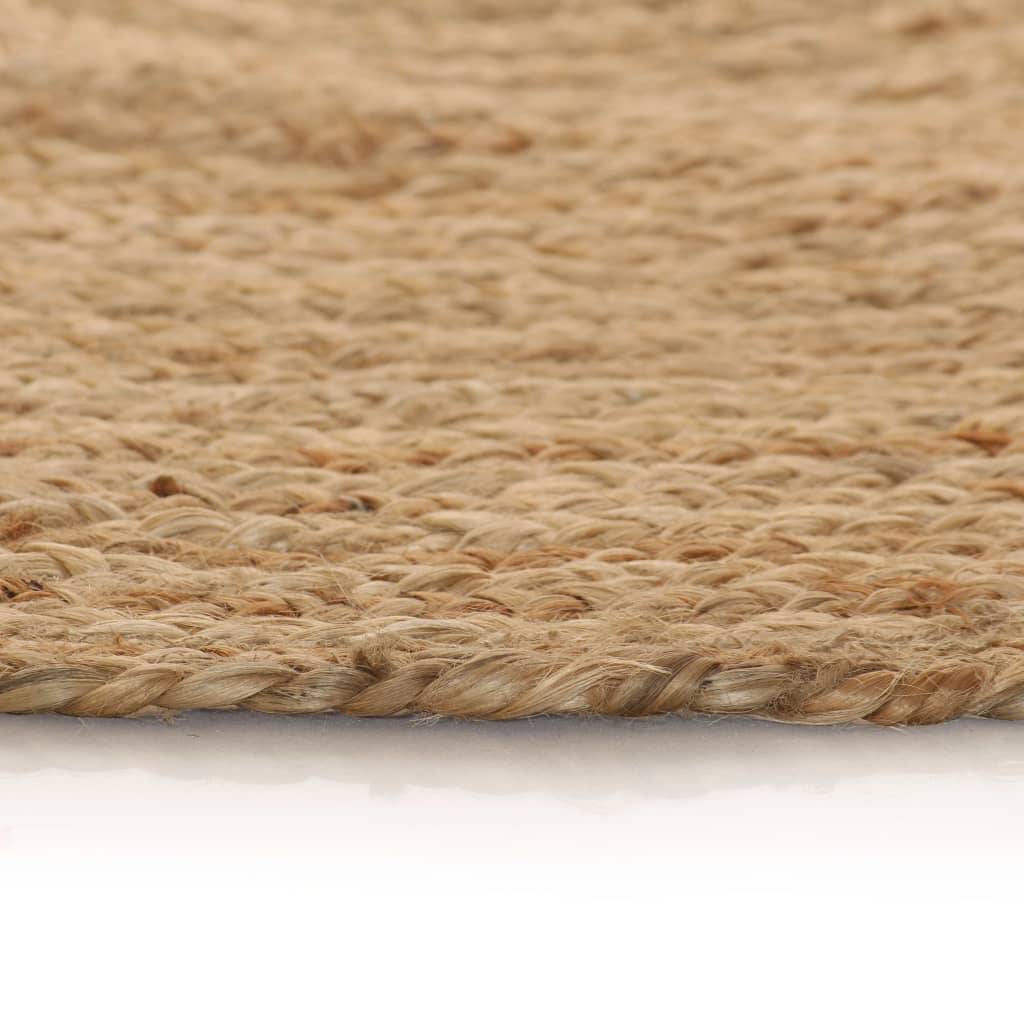 Tapis Rond Jute Tressé Artisanal Décoration Bohème pour Salon Chambre Naturel 120 cm – ComfortXL Outdoor Living - Image 3