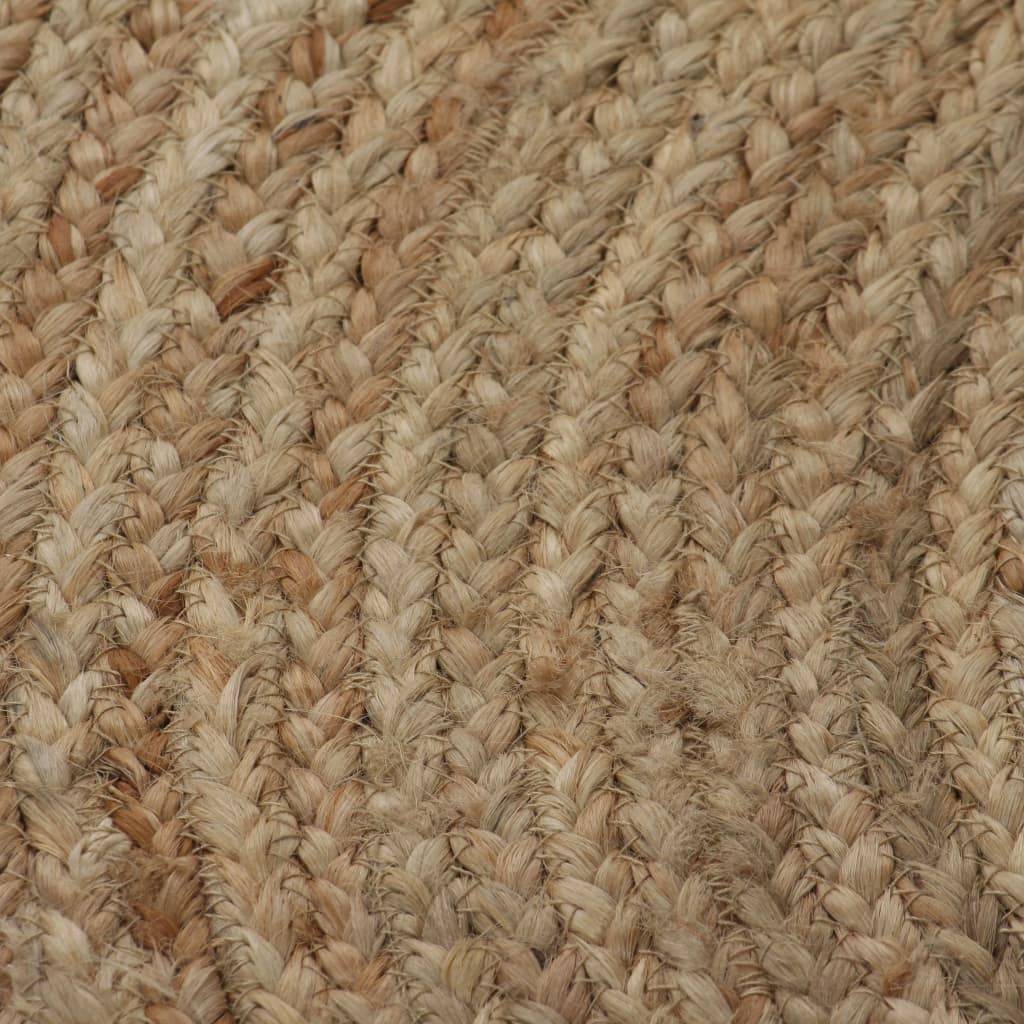 Tapis Rond Jute Tressé Artisanal Décoration Bohème pour Salon Chambre Naturel 120 cm – ComfortXL Outdoor Living - Image 4