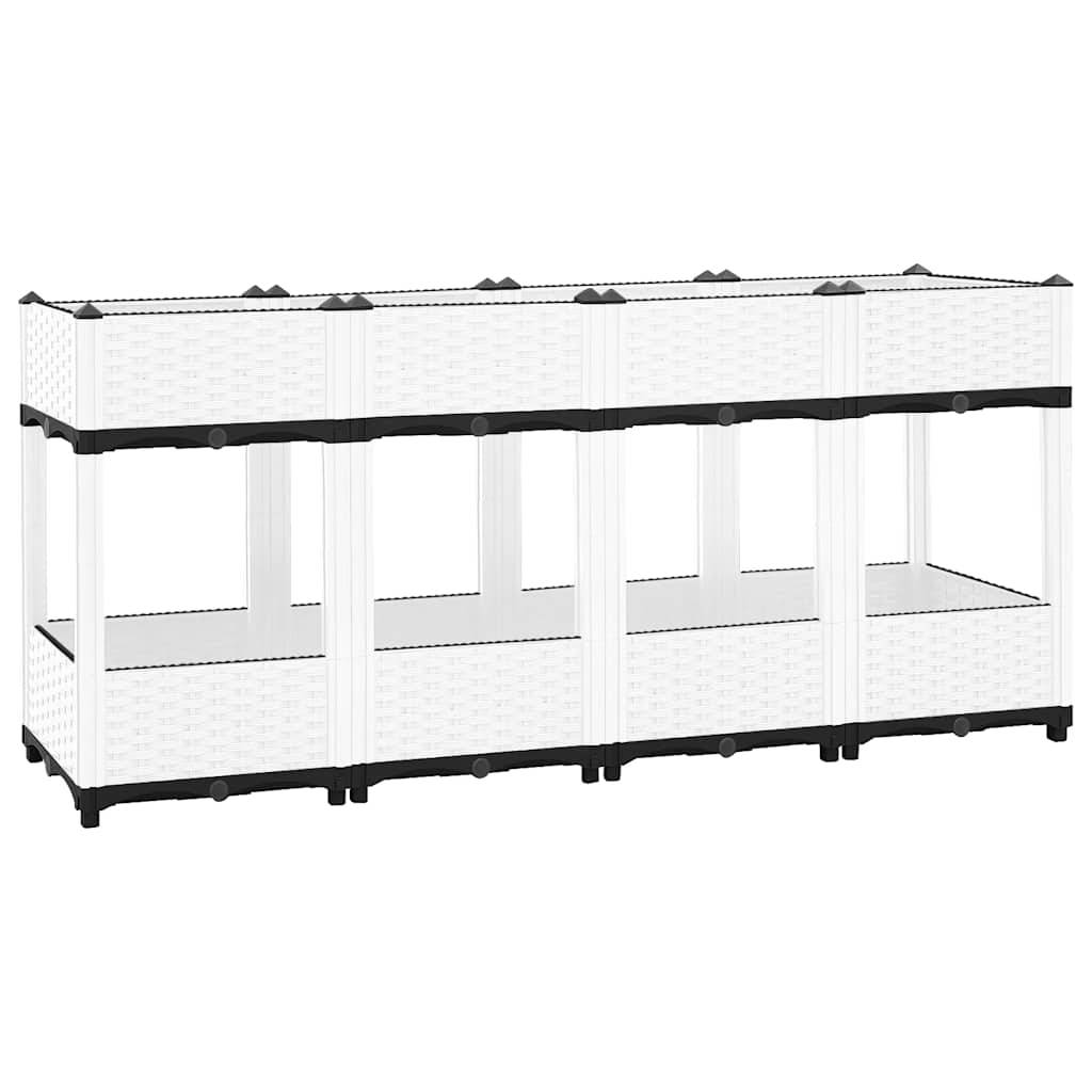 ComfortXL - Grand Potager sur Pieds XXL Design Tressé Blanc pour Légumes et Fleurs sans Se Baisser Gris 160 cm – ComfortXL Outdoor Living - Image 1