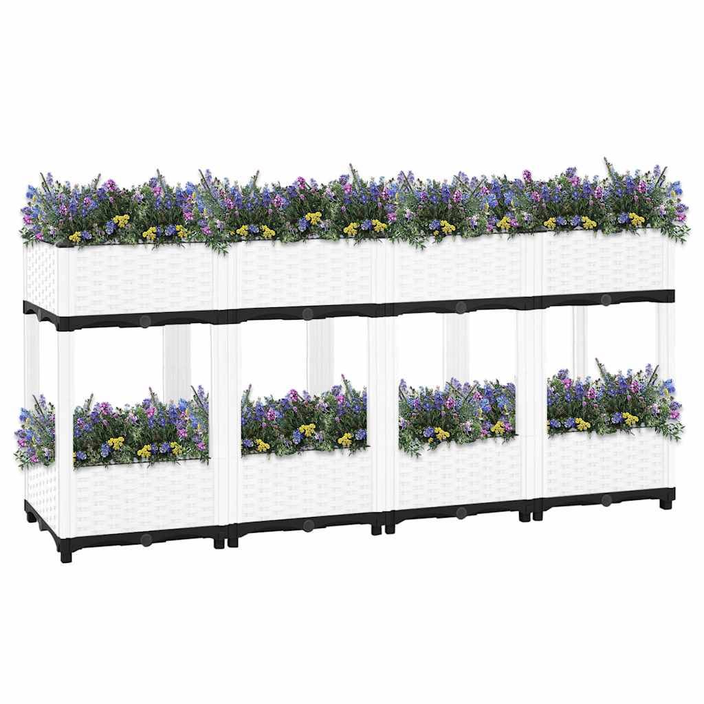 ComfortXL - Grand Potager sur Pieds XXL Design Tressé Blanc pour Légumes et Fleurs sans Se Baisser Gris 160 cm – ComfortXL Outdoor Living - Image 2
